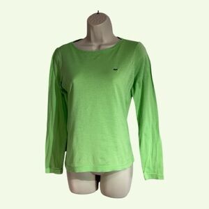 Lacoste Vintage Long Sleeve Lime Green Top Designed in France Size Small 6/8